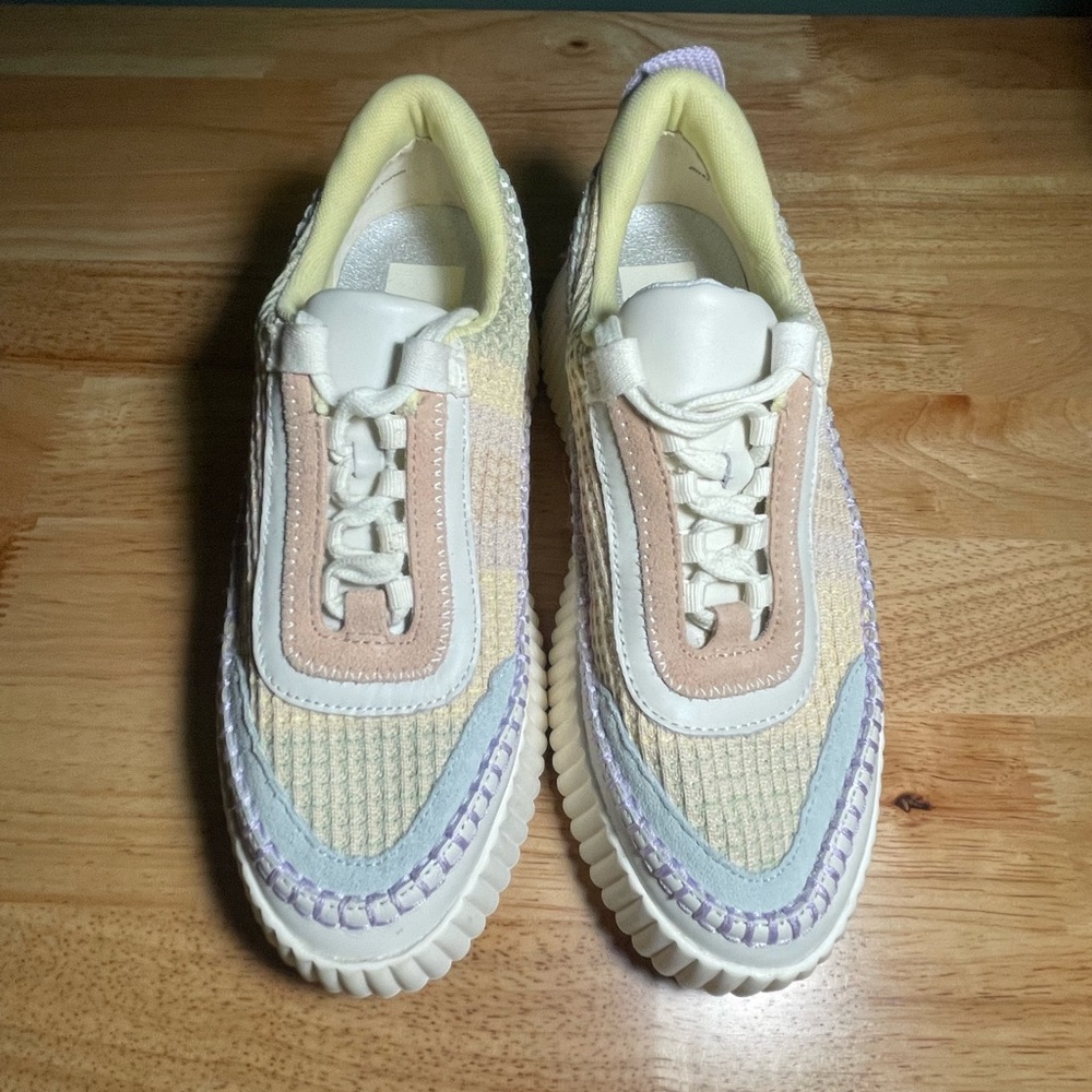 Dolce Vita Dolen Multi Pastel Stripe Knit Platform Sneakers
